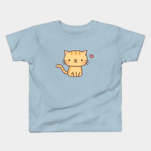 Cute Ginger Tabby Cat Doodle Kids T-Shirt